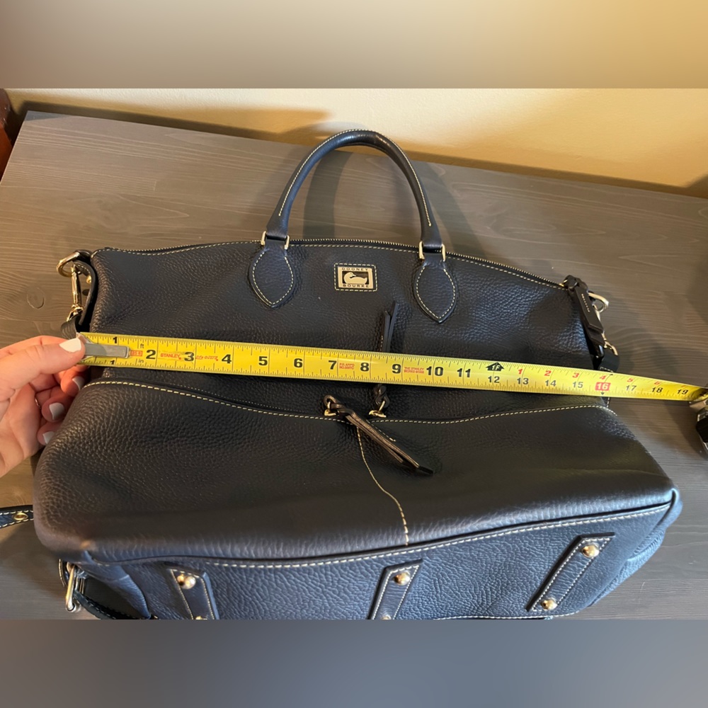 Dooney & Bourke Blue Dillen Large Pebble Leather Satchel Purse - Picture 15 of 16